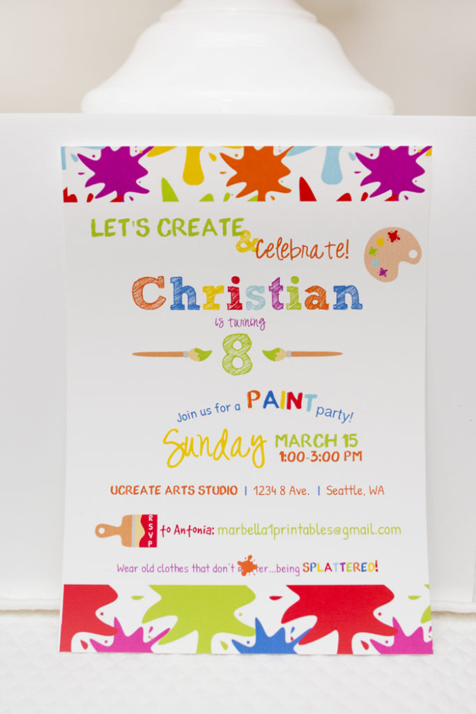 Art Studio Themed Birthday Party Ideas